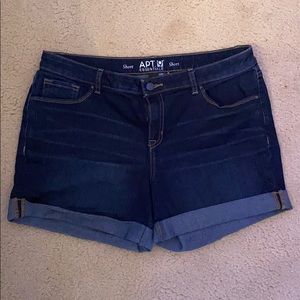 Dark wash jean shorts